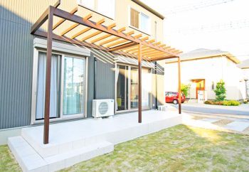 タイルテラス＋パーゴラ 施工例 滋賀県 近江八幡市